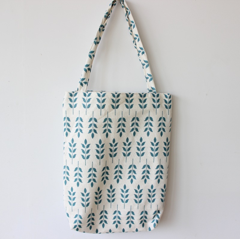 厂家直销批发树叶印花全棉帆布购物袋 户外购物实用手提袋帆布袋