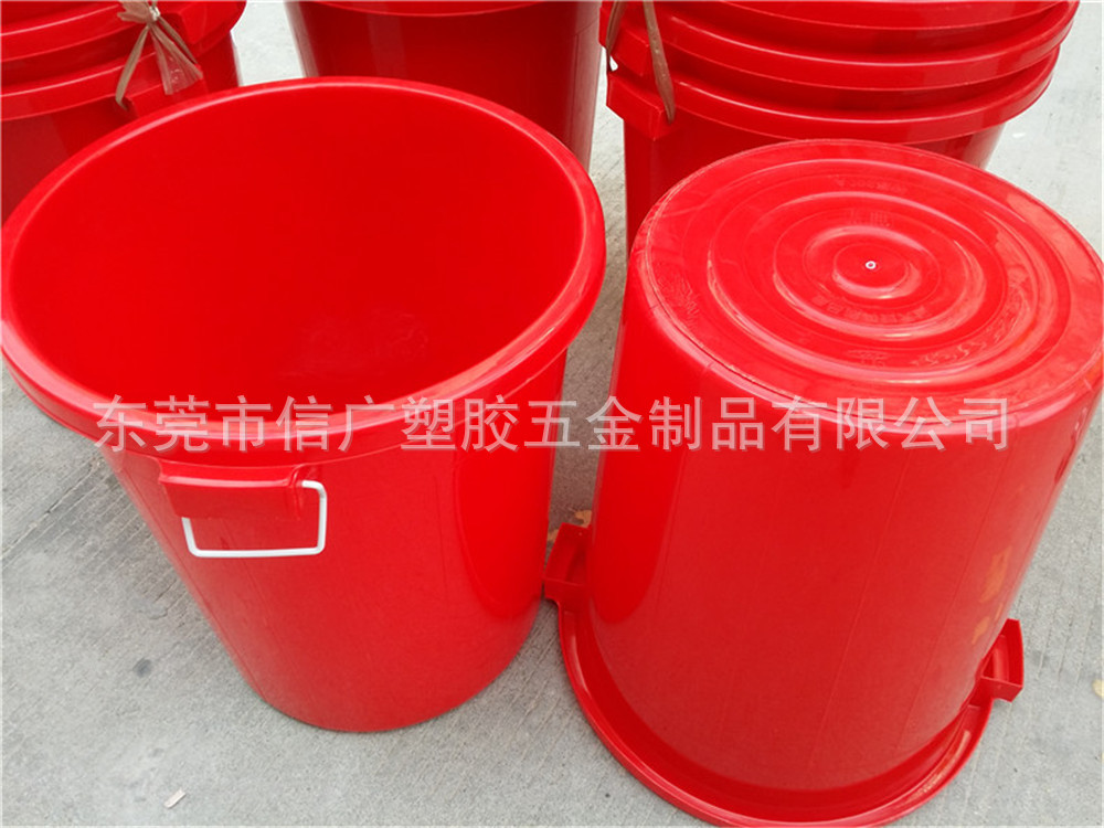 红色工厂车间仓库收纳储物桶 蓝白色塑胶大水桶子 加厚塑料大圆桶
