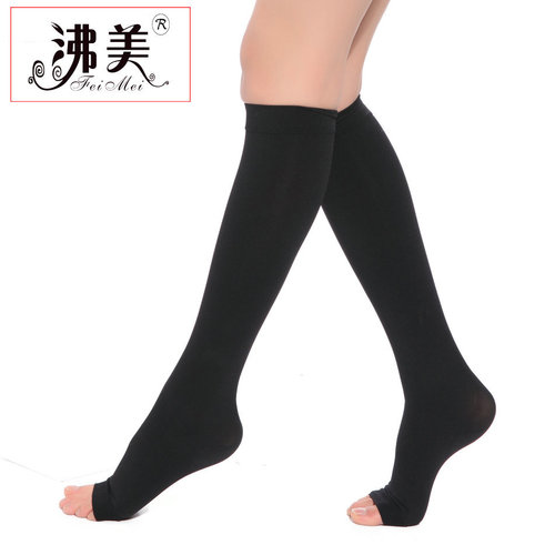 Cross-border pressure calf socks, mid-calf open-toe socks, calf-protective mid-calf elastic socks, compression women's socks, sports wholesale