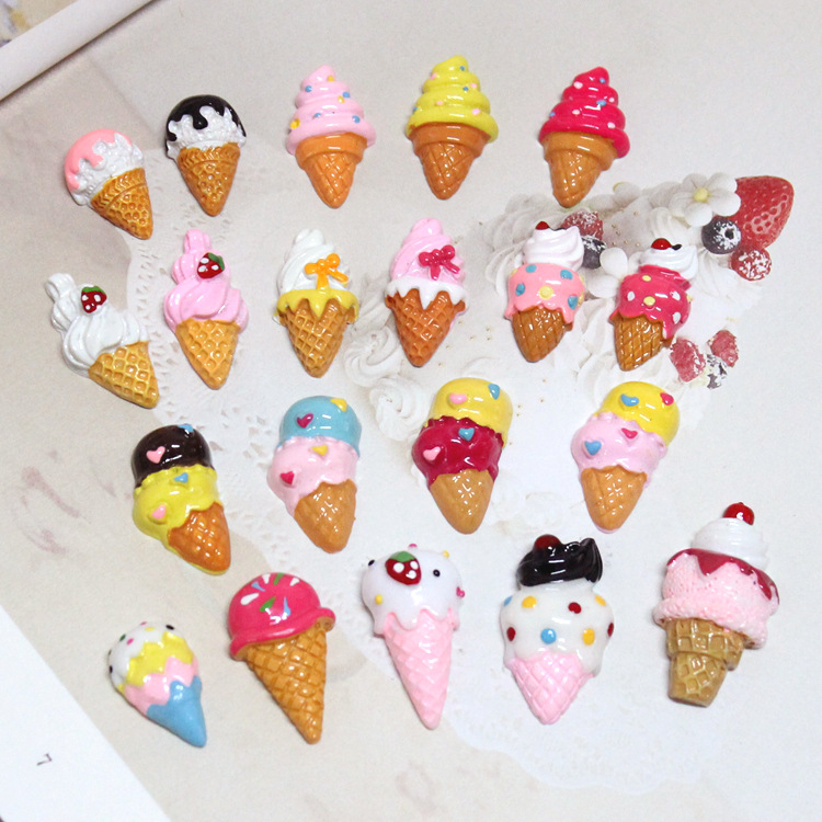 direct deal resin diy Accessories Mini ice cream Ice cream Lollipop simulation cream mobile phone re-ment