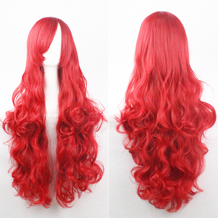Wig COS wig 80CM long curly hair high temperature silk multi-color curly hair straight hair anime spot manufacturer direct sales