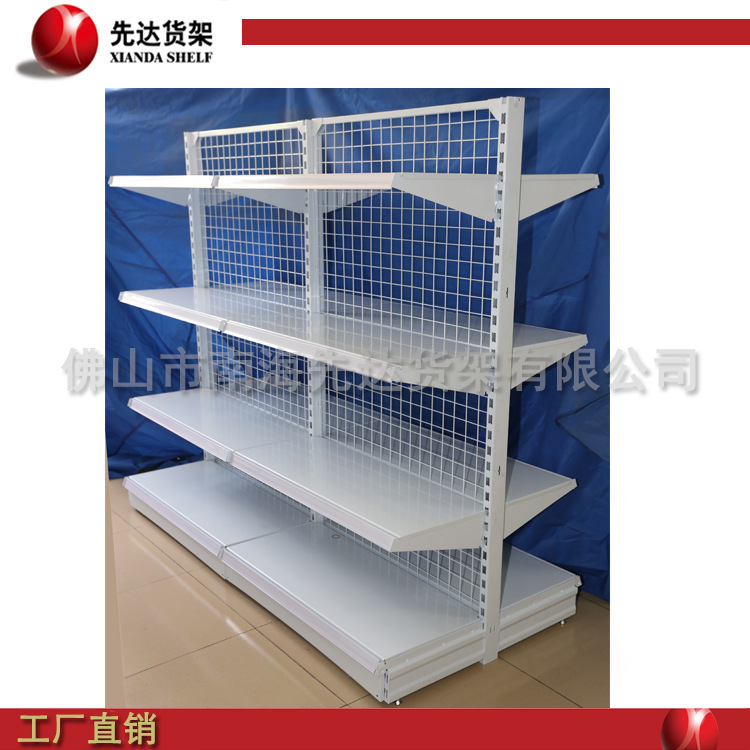 [Factory Outlet]Supermarket shelves, 80KG/ Layer,Back net supermarket goods shelves Foshan supermarket goods shelves