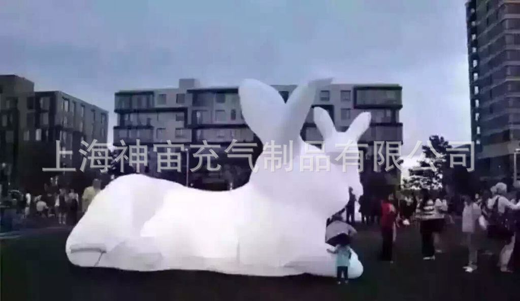 中秋节充气大白兔气月亮气模月兔气模灯光兔子兔子气模中秋节气模