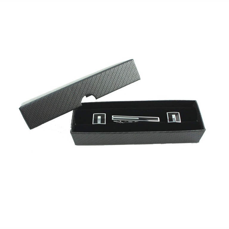 戴丽礼品盒袖扣领带夹套装盒长方形纹理纸胶盒饰品包装盒CTB102