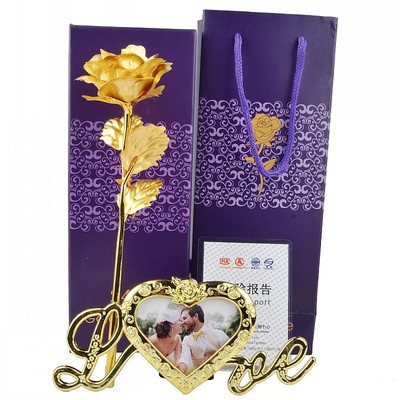 Dai Dai Dai Dai love base Golden Rose Gold flower Wedding celebration prop 520 gift Wife Lover Flower shop