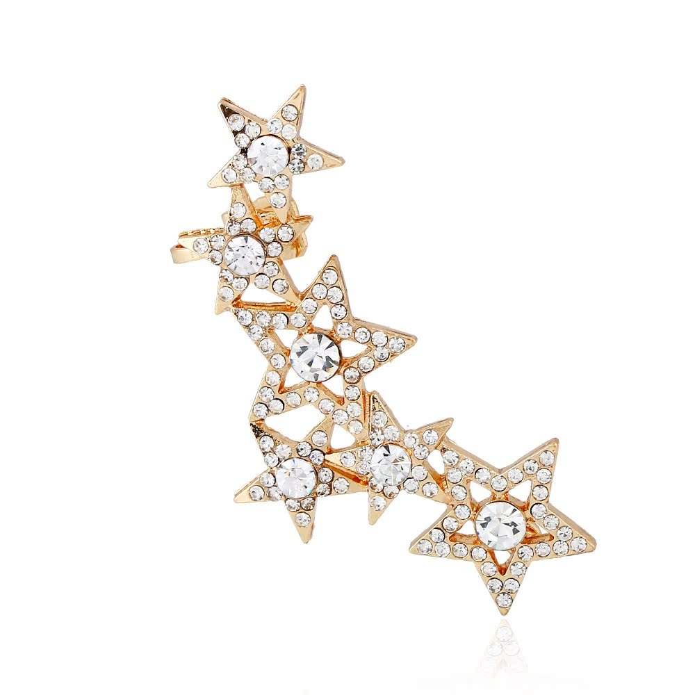 Crystal Star Exaggerated Earrings display picture 16