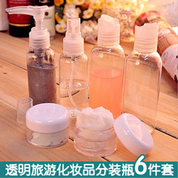旅行分装瓶/洗漱化妆塑料喷瓶瓶/pet压嘴喷雾瓶/香水喷瓶六件套