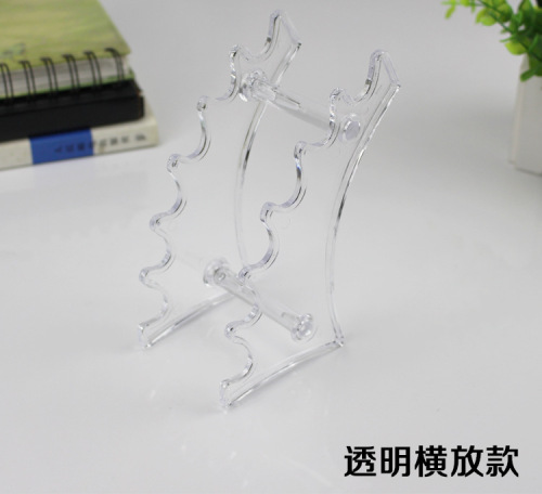 6-position transparent plastic ballpoint pen holder, pencil holder, eyebrow pencil holder, makeup display stand, stationery fan-shaped display stand wholesale