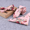 Bow tie for leisure, scarf, set, Korean style, 5cm, cotton and linen