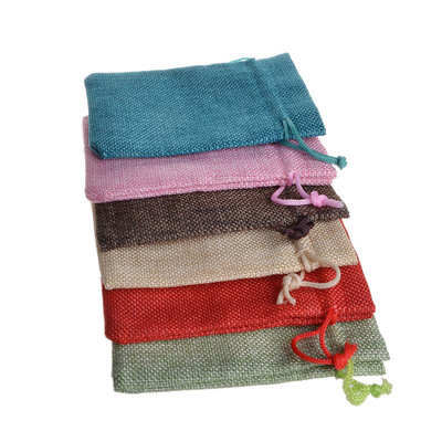 goods in stock Solid Sack Colour burlap bag Rough hemp bags wholesale customized logo advertisement pattern Sack