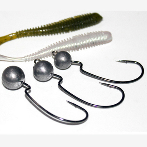 Aohu 3.5g 5g 7.0g crank lead head hook, wide belly soft bait hook with lead crank hook and lure soft worm