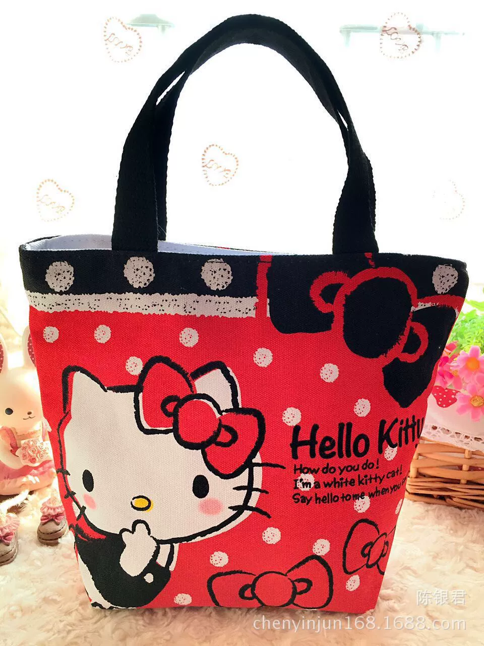 Новый Ding Dang Cat Rice Box Shi Tsai Platform Bunbuka Big Star lunch Bag K cat canvas bento bag