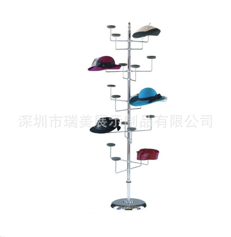 专用定制生产帽子架 立地帽子展示架 铁线展架 金属展示架开发