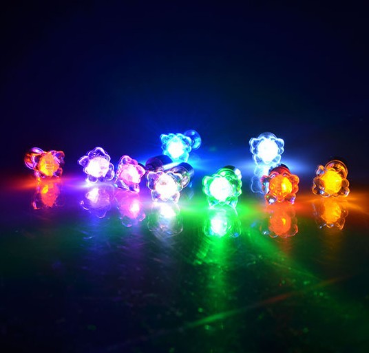 廠家批發蝴蝶型酒吧氣氛組LED燈多彩發光耳釘 甜美女孩飾品現貨