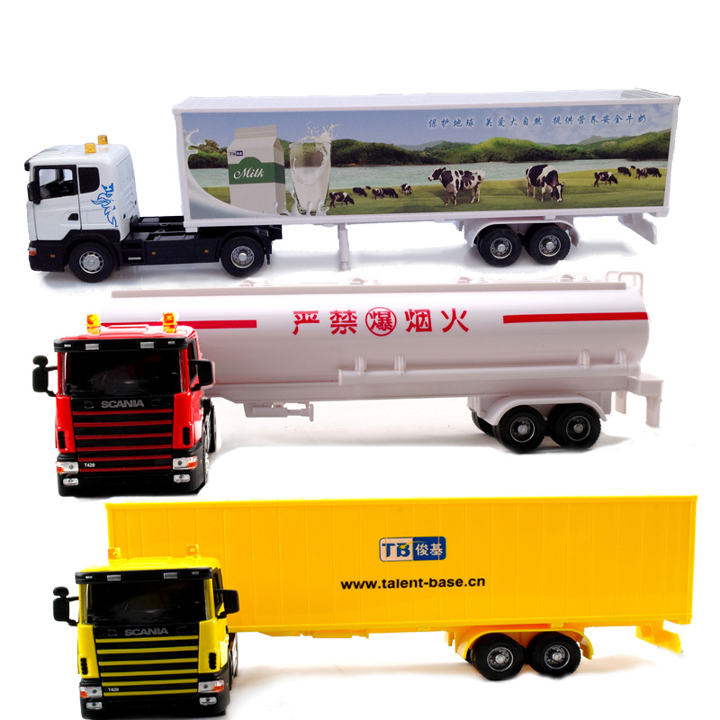 俊基新品 1:43 2240瑞典加长货柜集装箱运输车儿童玩具高仿套装