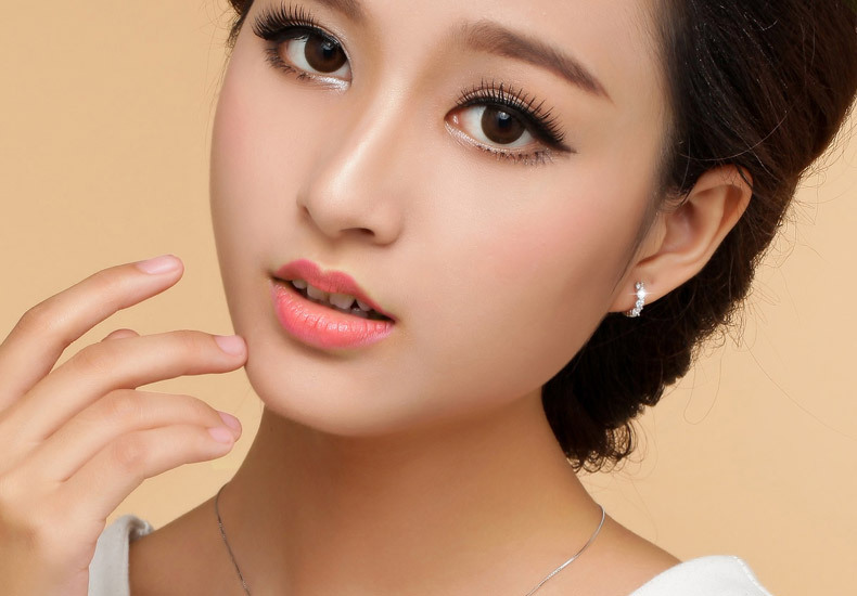 Women'S Gender Inlay Design 1 Pair Fashion Heart Shape Copper Inlay Zircon Hoop Earrings