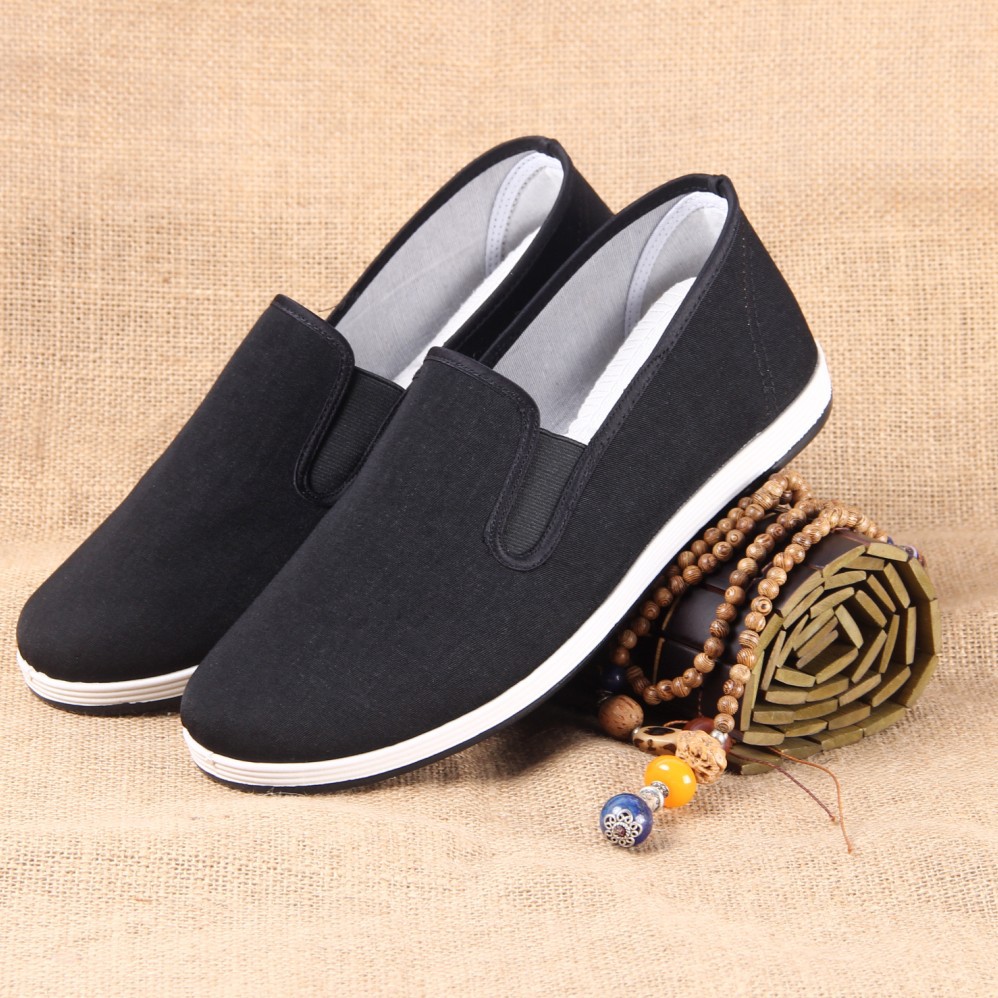 新款老北京布鞋壹腳蹬懶人鞋休閑男士黑色布鞋超市布鞋廠價批發