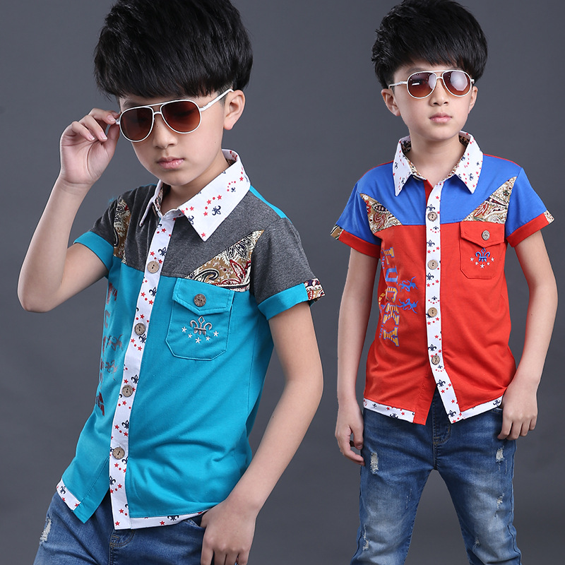 Boys short-sleeved shirt 2022 new summer...