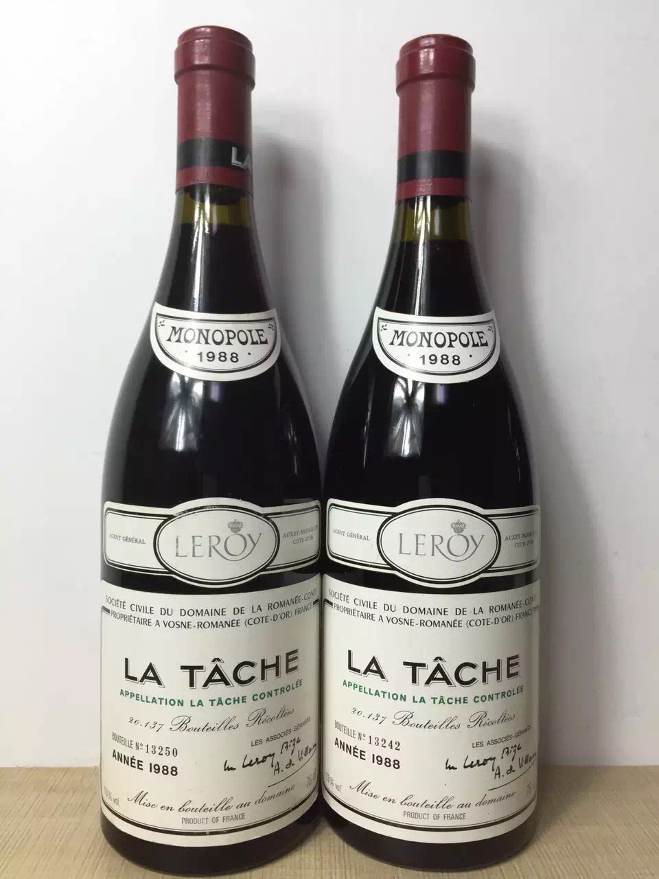 1988年罗曼尼·康帝拉塔希园干红葡萄酒La Tache红酒