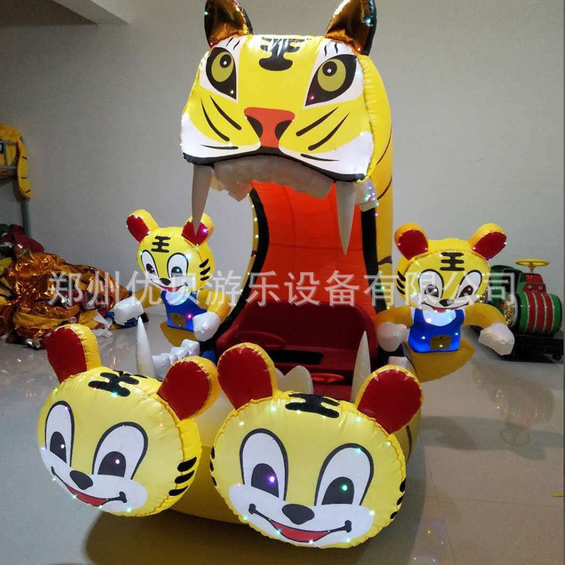 广场充气电瓶车外罩定做促销彩灯电动气模车批发价格儿童电4轮车|ru