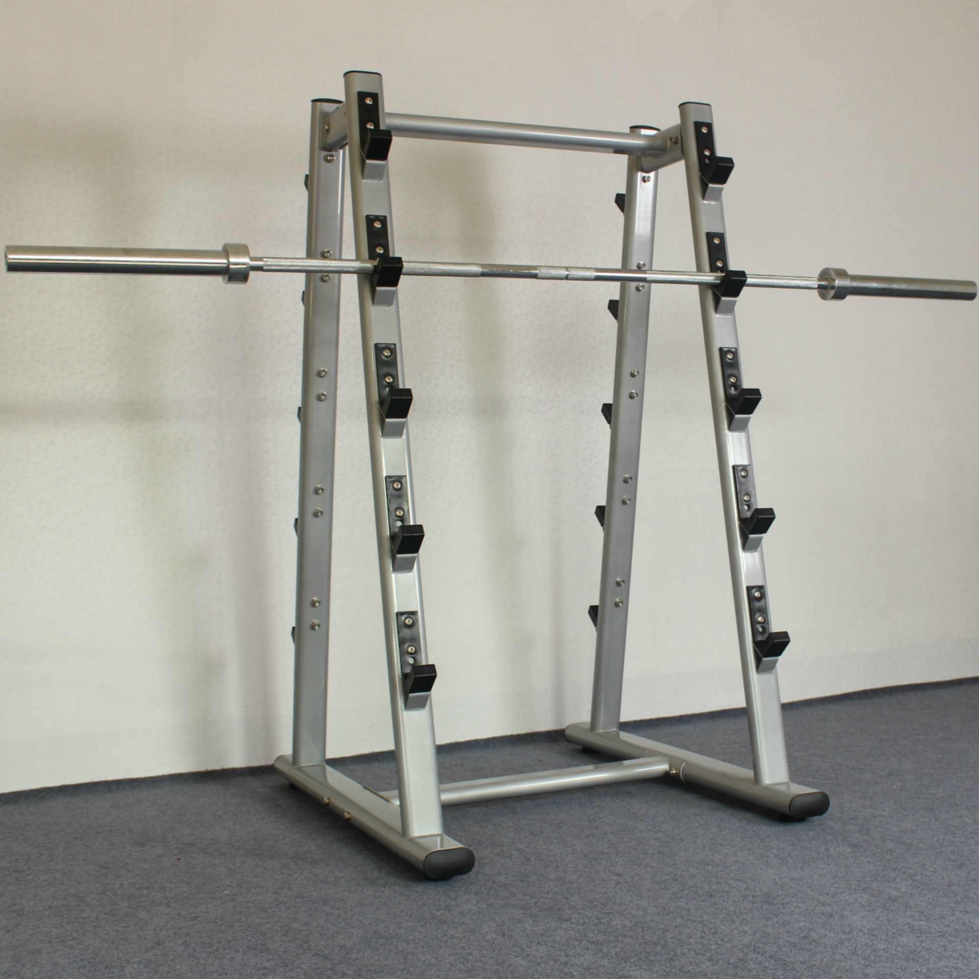 Xinjuli equipo deportivo equipo comercial Barbell Rod rack banco de peso barra curvada estante de exhibición de seguridad en cuclillas