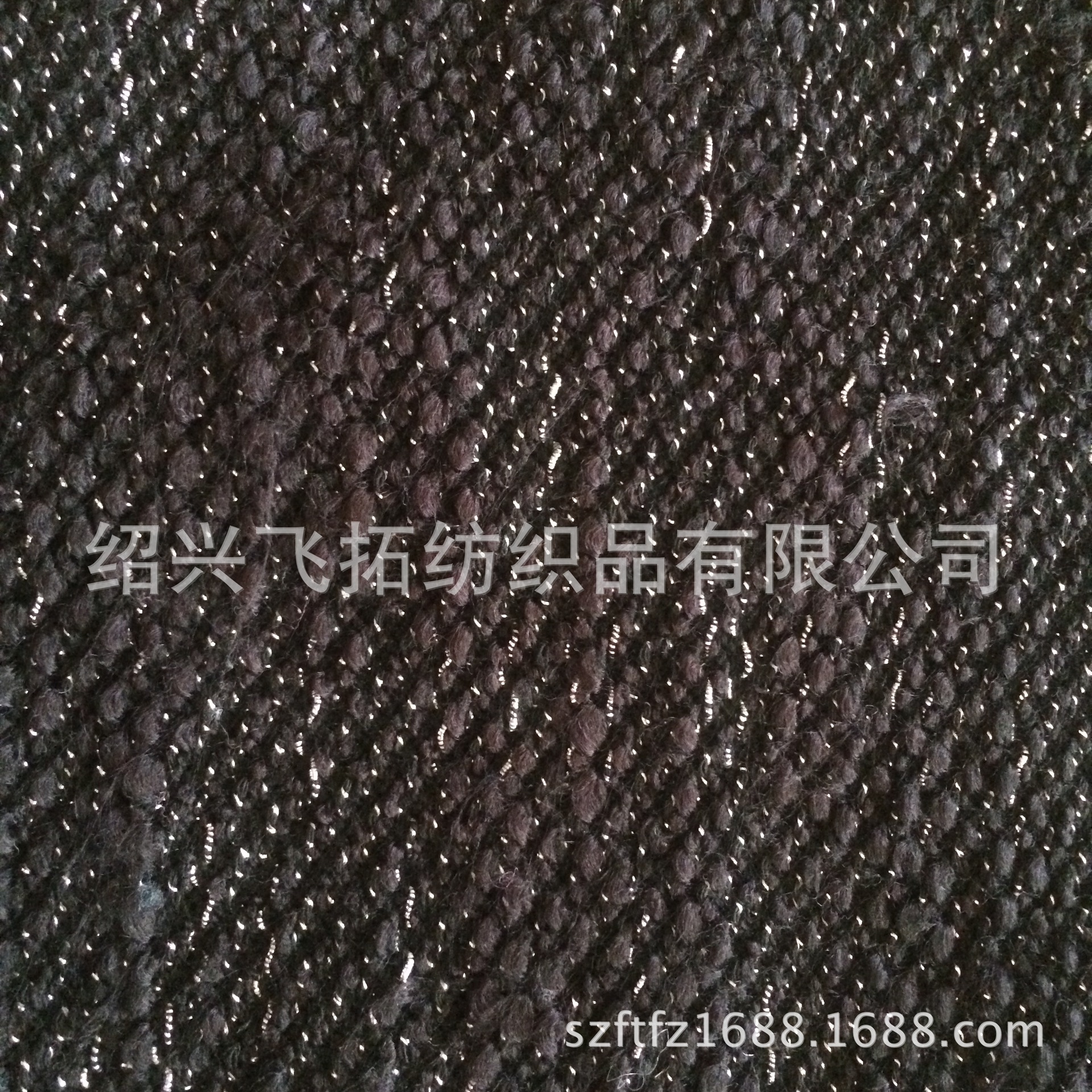 厂家直销 320gsm 涤腈锦纶银丝粗针竹节布 定制各类风格粗针面料