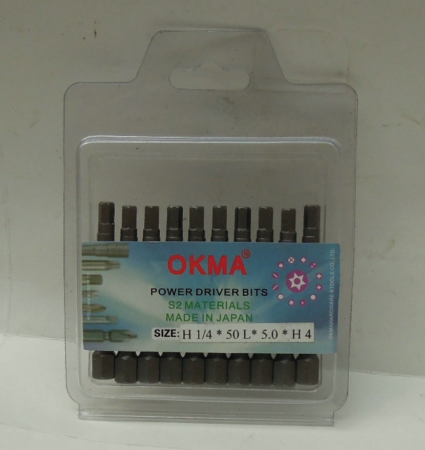 OKMA进口钢六角头风批咀 内六角螺丝刀头 批头