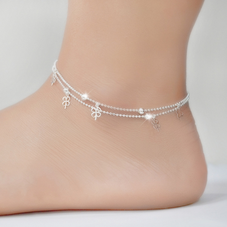 Star Anklet Female Clover Retro Jewelry...