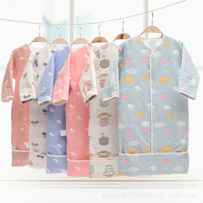 80 Knitting yarn Sleeping bag children baby baby pure cotton Gauze Sleeping bag Baby envelope Sleeping bag Anti Tipi