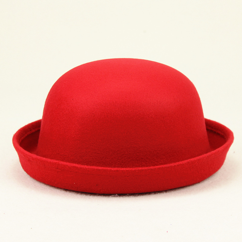 Unisex Simple Style Solid Color Eaveless Fedora Hat display picture 3