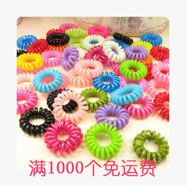 特价热卖头绳地摊货源 糖果色电话线发圈发绳韩版发饰赠品批发|ms