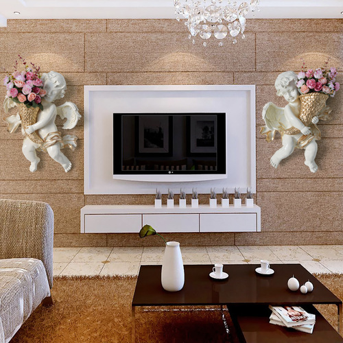 Cross-border wholesale creative angel flowerpot European three-dimensional wall decoration wall decoration resin crafts wall background wall decoration