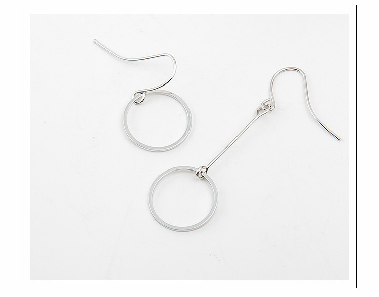 Minimal Geometric Openwork Round Triangle Asymmetric Earrings display picture 1