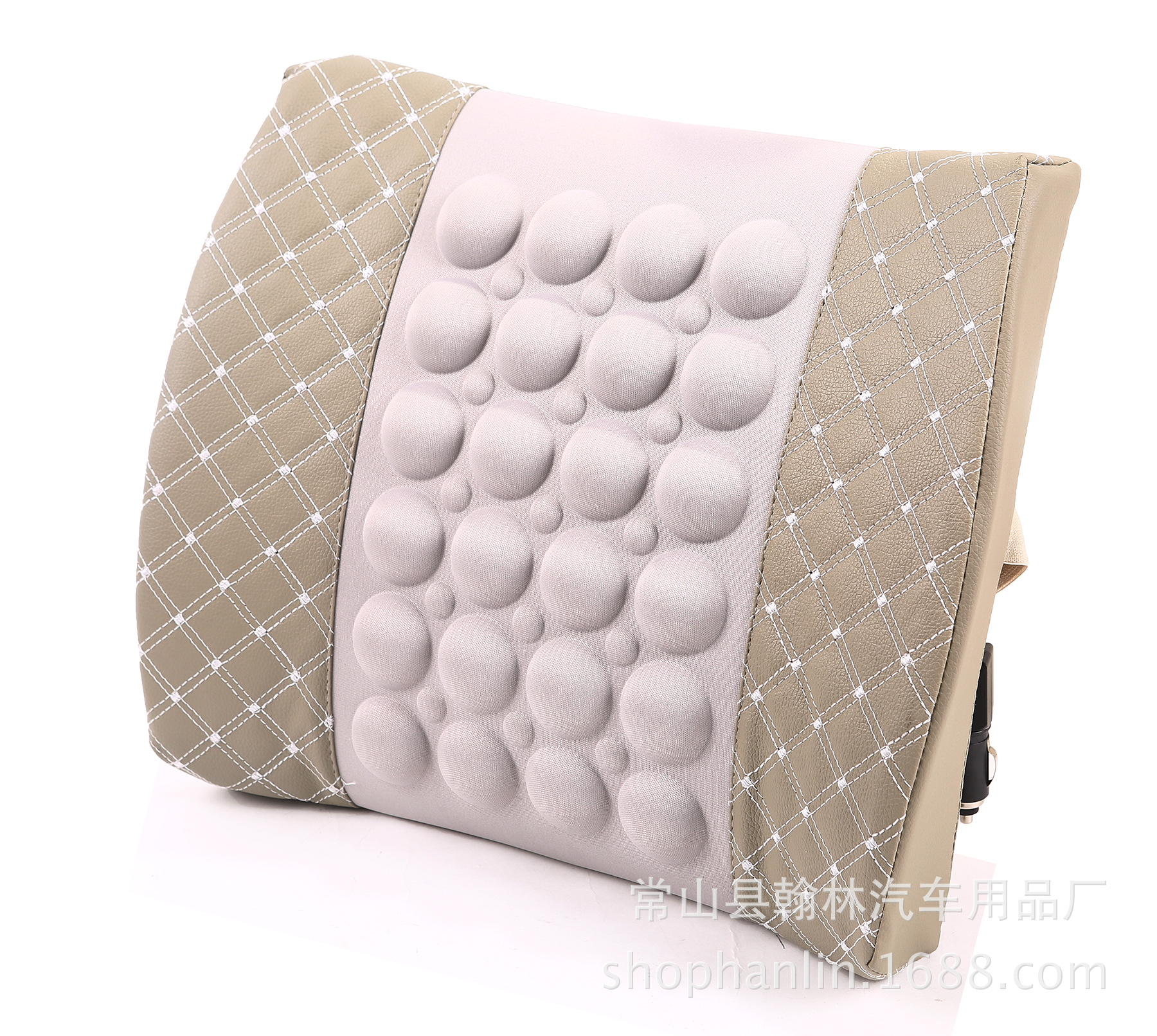 공장 직접 공급 자동차 베개 자동차 쿠션 12V 전기 허리 자수 버건디 허리 베개 사무용품