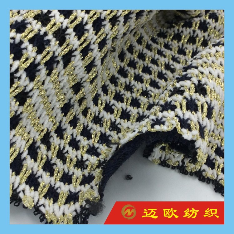 针织双面提花 时尚休闲服装女装面料 套装面料
