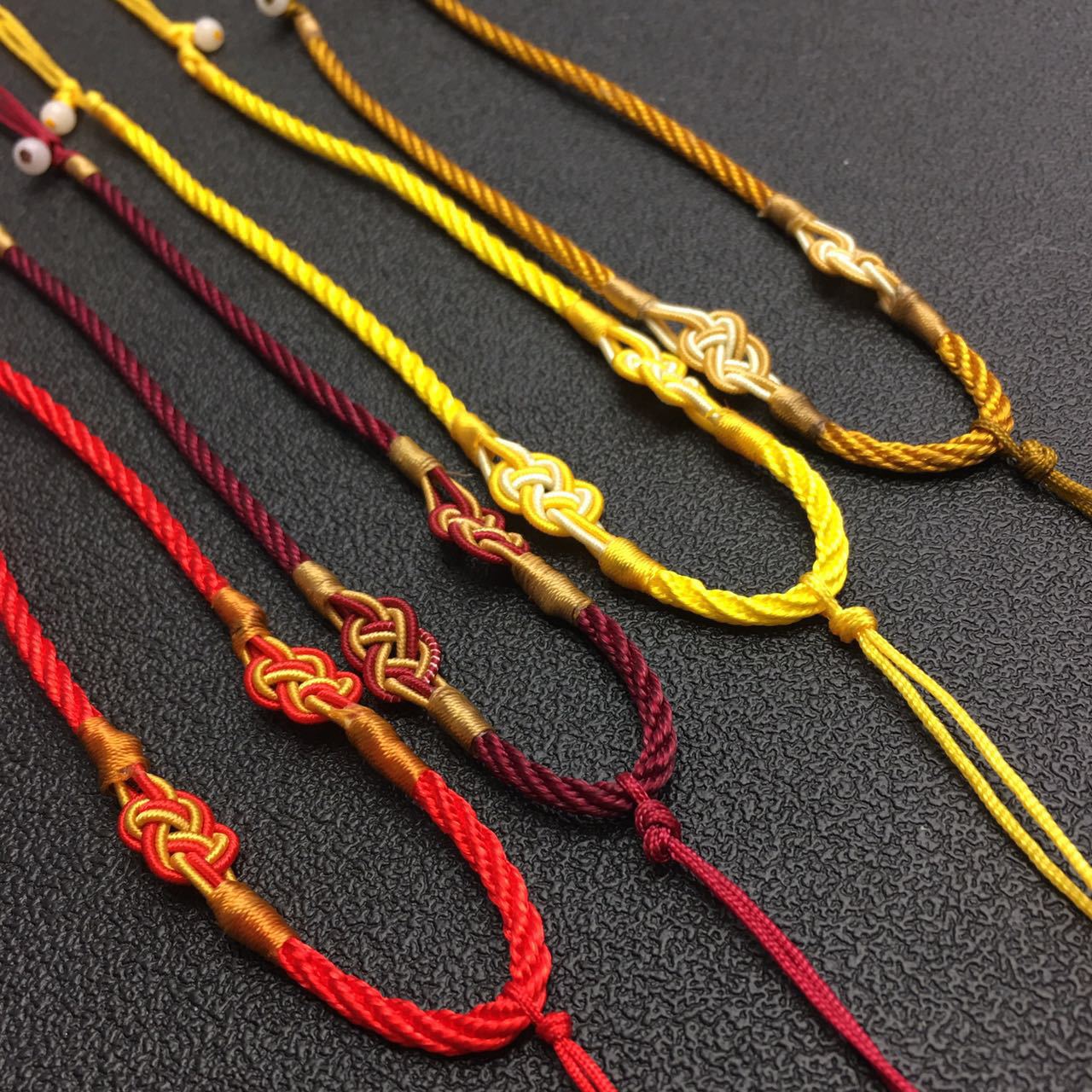 2021 Newly Jade Jadeite Rope Hand Knitting Necklace Silk Thread Ropes