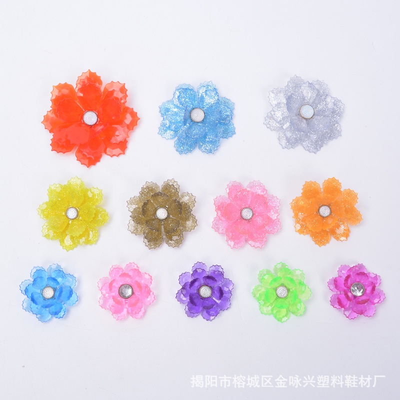 韩版潮流百搭唯美紫色枫叶花瓣闪银彩片PVC材质服饰配件时尚饰品|ru