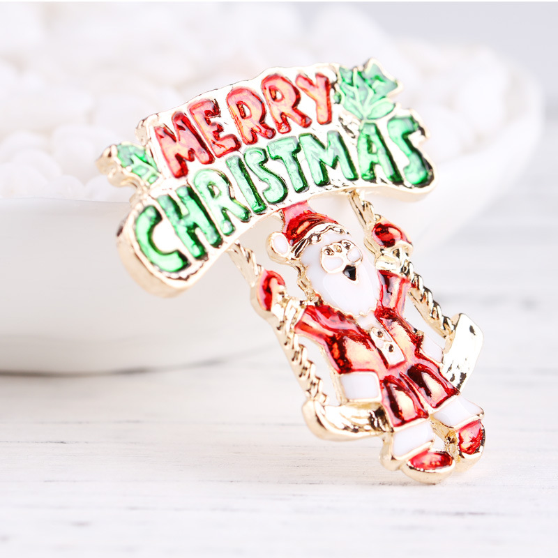 Spilla versatile con personaggio dei cartoni animati semplice coreano Harajuku Babbo Natale_voghion.com