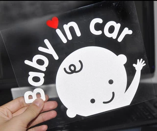 X-182速卖通进口汽车个性警示baby in car 男宝宝在车上车贴 贴纸