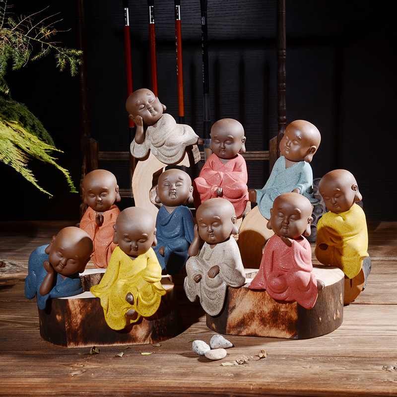 Crafts ornaments originality ceramics Home a decoration Tea darling Novices gift wholesale Monk Buddhist mood