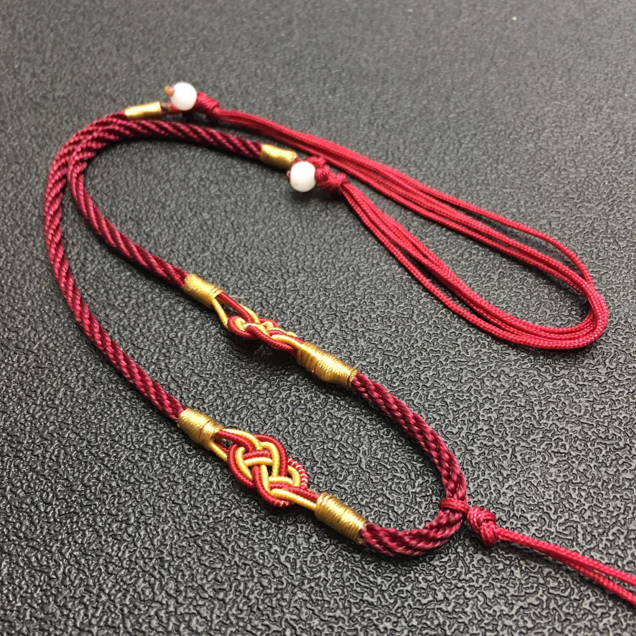 2021 Newly Jade Jadeite Rope Hand Knitting Necklace Silk Thread Ropes