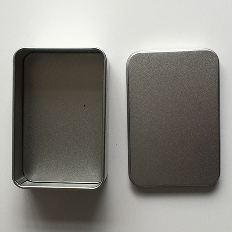 工厂黑白银素色大中小号长方形包装盒马口铁盒磨砂铁金属铁罐盒子