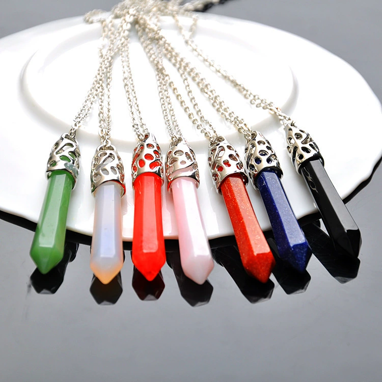 (Cross-border trading), S2262, multicoloured hexagonal pendant, necklace, sweater, accessory, with gem