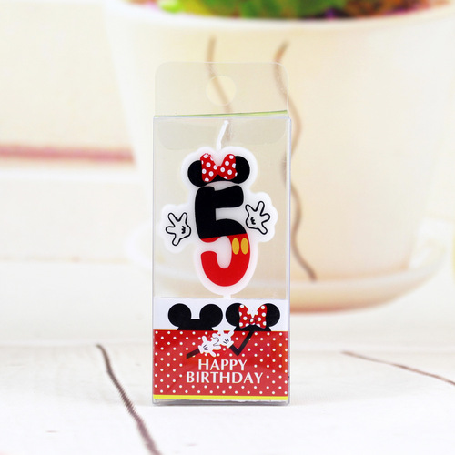 Cartoon Number Candles Children Happy Black Nene Smokeless First Birthday Creative 0-9 Number Cake Candles