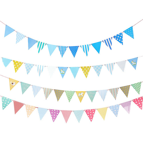 Festival party decoration supplies birthday pull flag banner pennant decoration arrangement colorful flag hanging flag props pull flowers