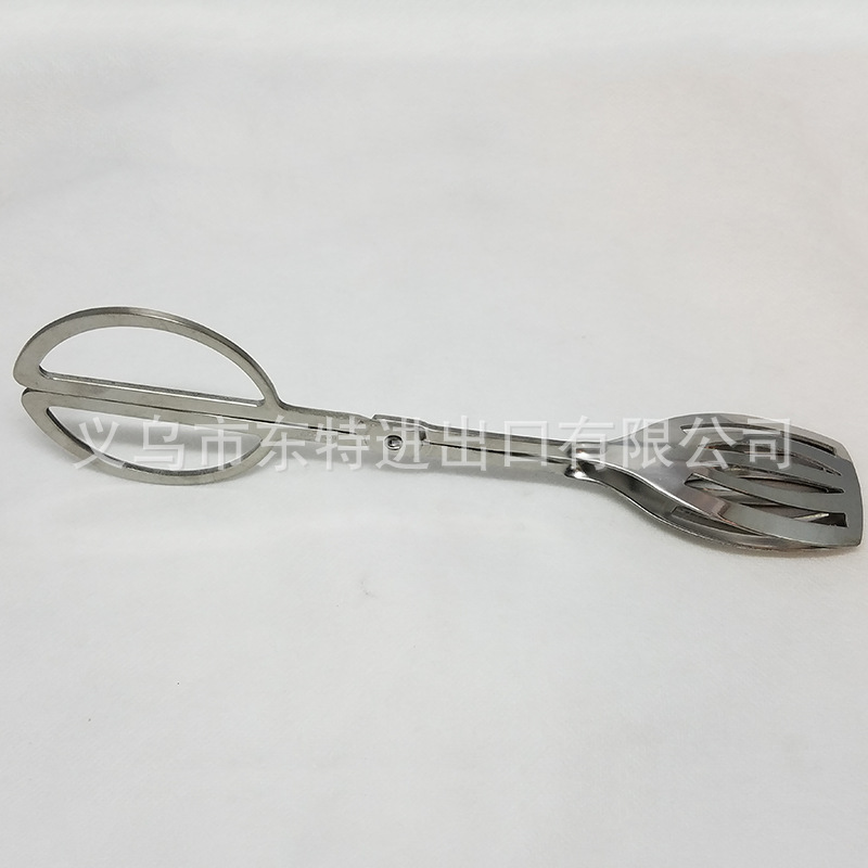 Stainless steel BBQ cake steak scissors, food tongs, baking and barbecue tongs, kitchen small tools detail image 7