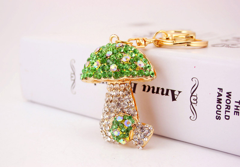 49g Weight Alloy, Metal Material Flower Pattern Unisex Gender Pink, Purple, Red, Green, Blue Color Mushroom Pendant Keychain 7