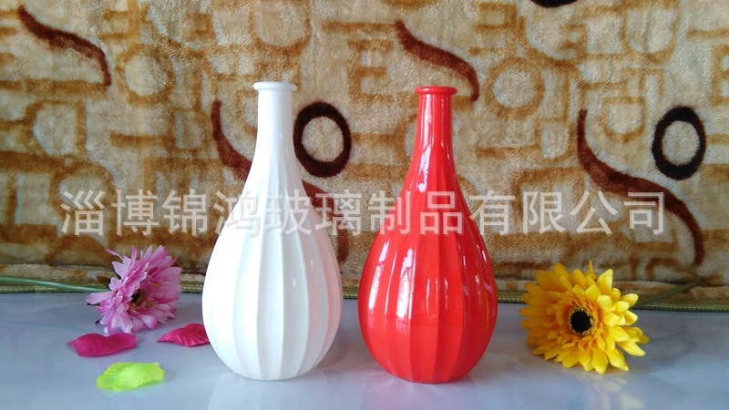 家居装饰 彩色不透明仿瓷玻璃花瓶