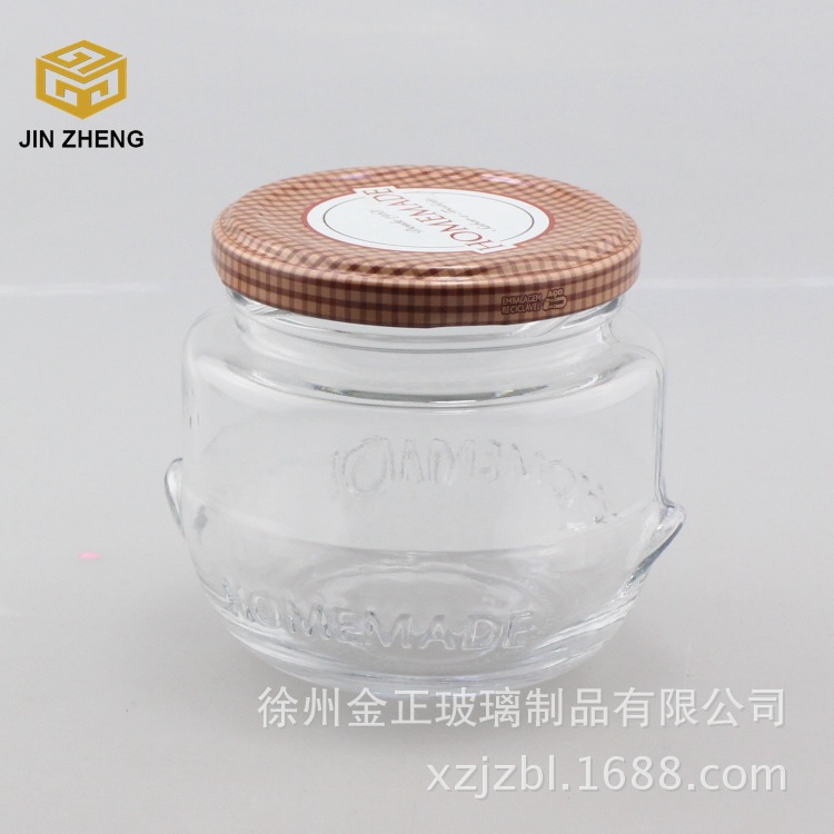 小耳朵大肚广口酱菜罐田园风格果酱瓶榨菜瓶透明玻璃密封罐