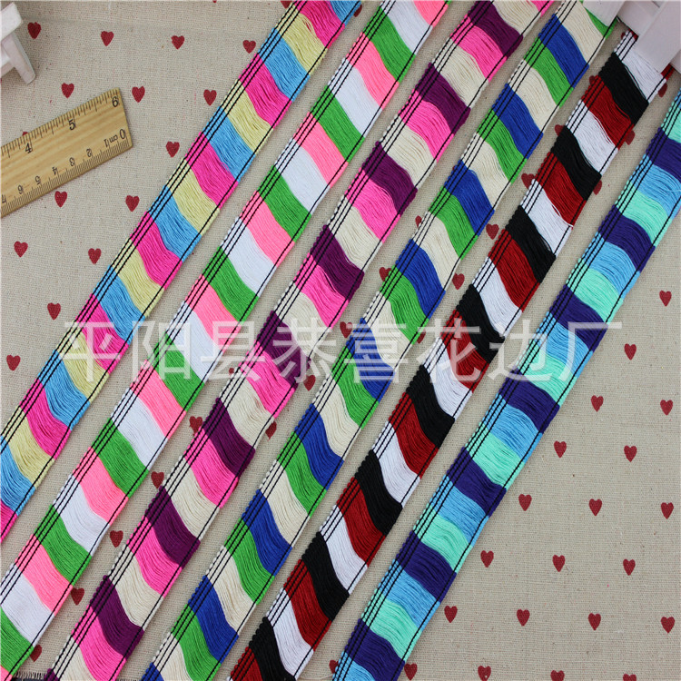 多色涤棉小流苏